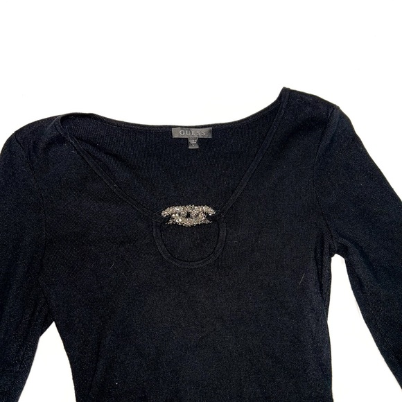 Women’s black Guess long sleeve body suit - Picture 2 of 3